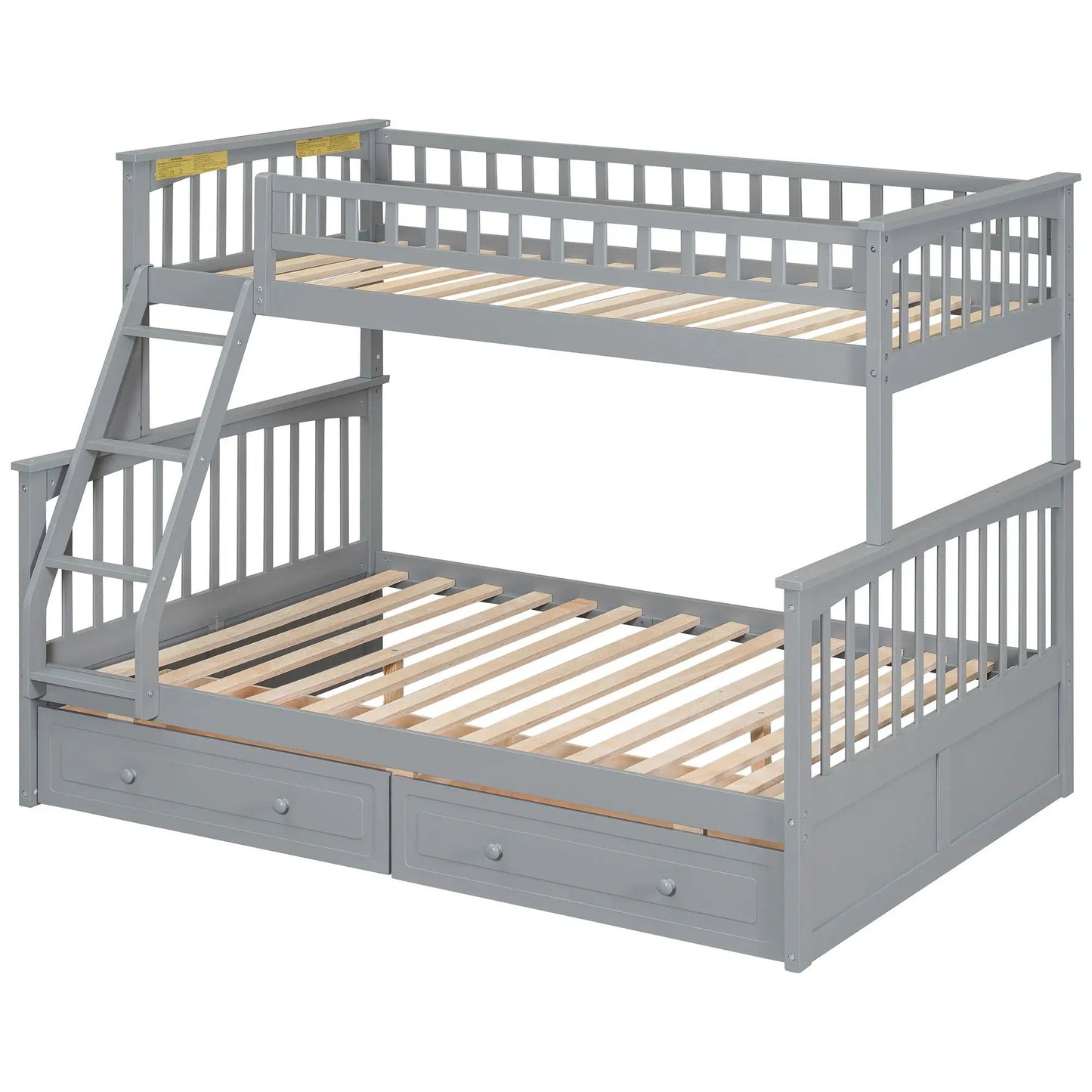 Bunk Bed with Drawers and Convertible Storage