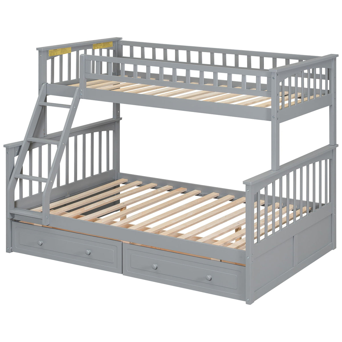 Bunk Bed With Drawers gray finish by HouseOfZazla, convertible storage bunk bed with ladder on Tampa Home & Garden Store