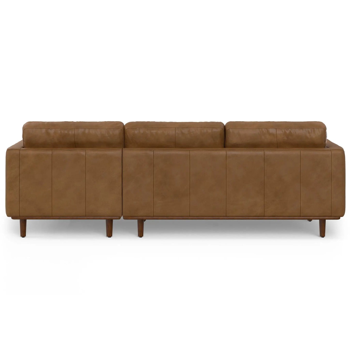 Morrison upholstered sectional sofa in tan leather with wooden legs by Unique Piece Furniture on Tampa Home & Garden Store