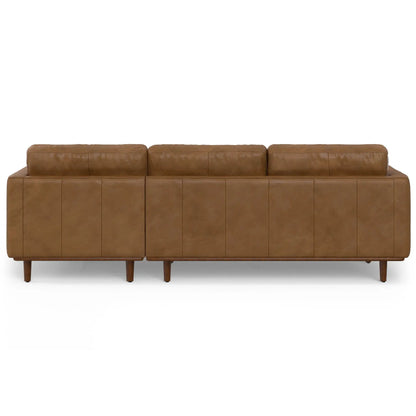 Morrison upholstered sectional sofa in tan leather with wooden legs by Unique Piece Furniture on Tampa Home & Garden Store