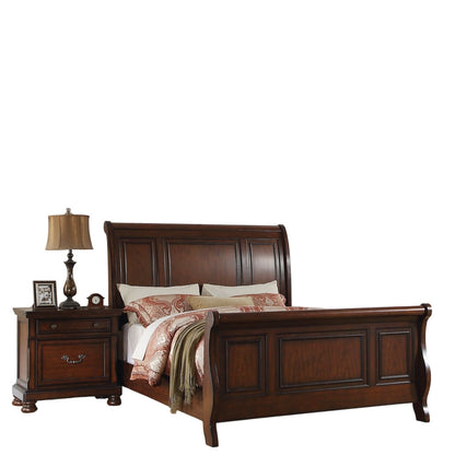 3 Piece Bedroom Set Bed With 2 Nightstands in dark brown wood by HouseOfZazla on Tampa Home & Garden Store