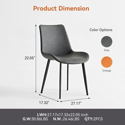 Dining Table Set with Chairs Set of 2 Gray