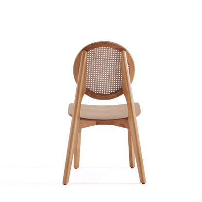Rattan cane backrest dining chair, light brown solid wood frame, HouseOfZazla on Tampa Home & Garden Store