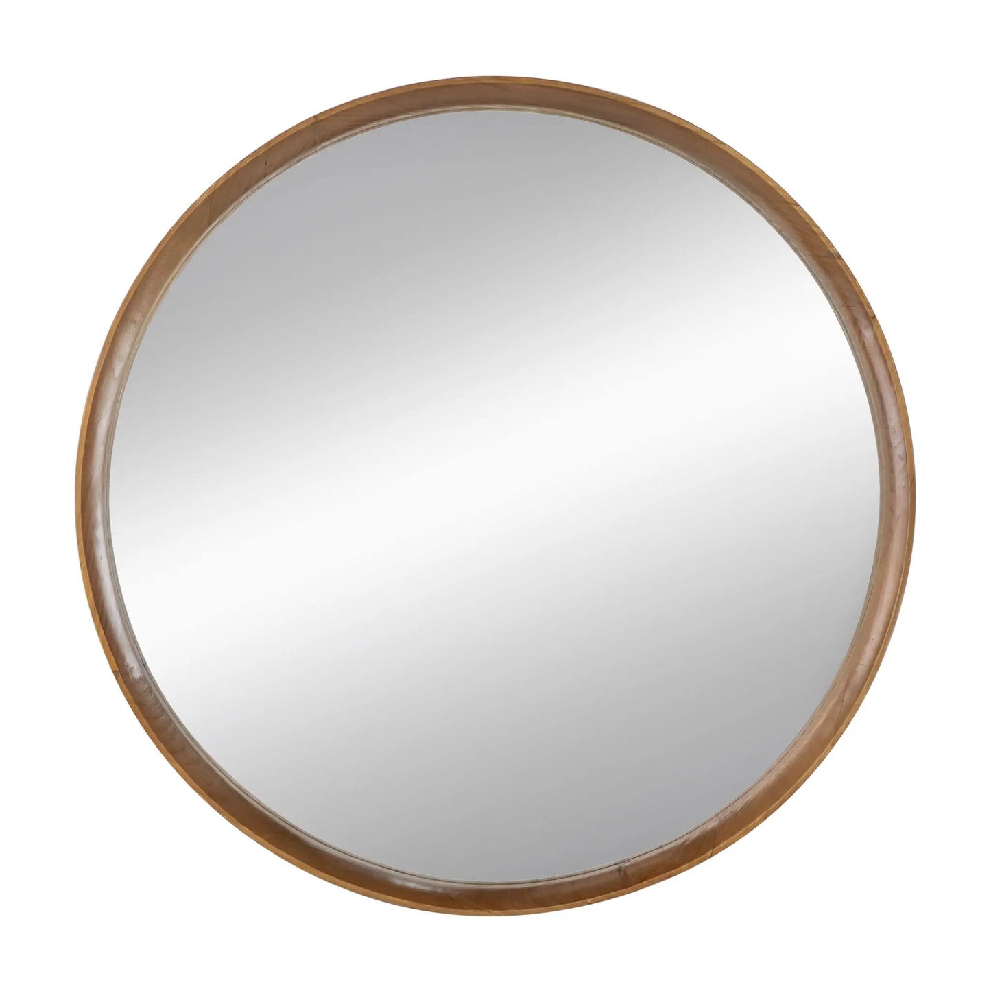 Round Wood Mirror Wall Mounted Home Decor