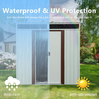 Galvanized Steel Outdoor Storage Shed and Padlock
