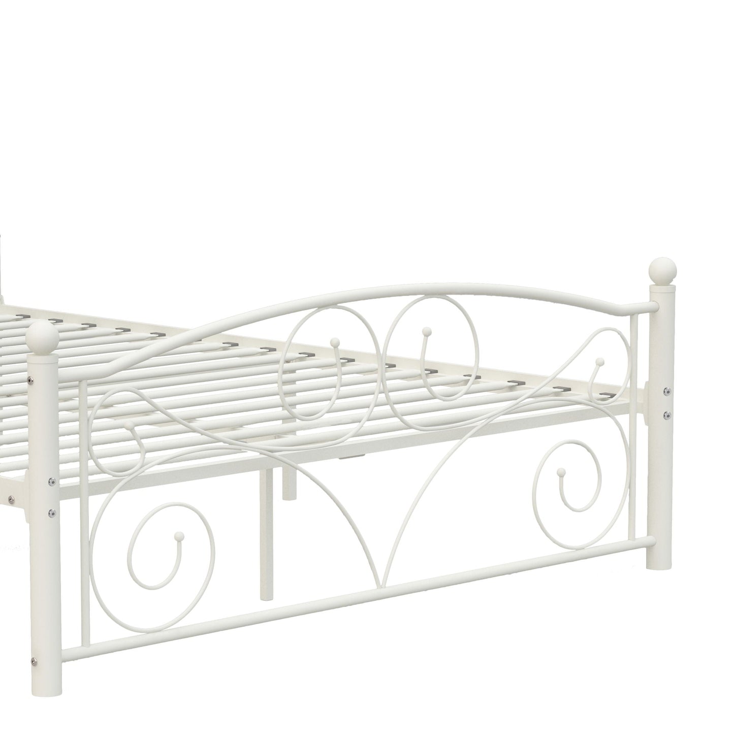 Sturdy Metal Bed Frame With Headboard and Footbed