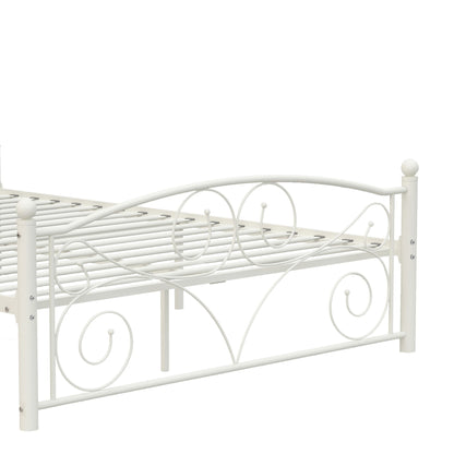 Sturdy Metal Bed Frame With Headboard and Footbed