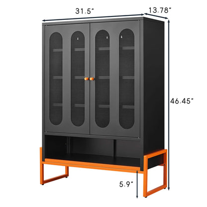 Modern Metal Shoe Cabinet with Double-Sided Doors