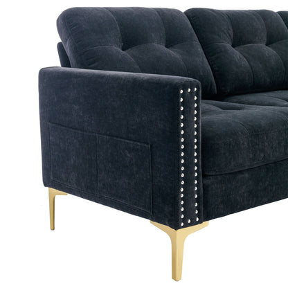 Modern Convertible Sectional Sofa and Ottoman