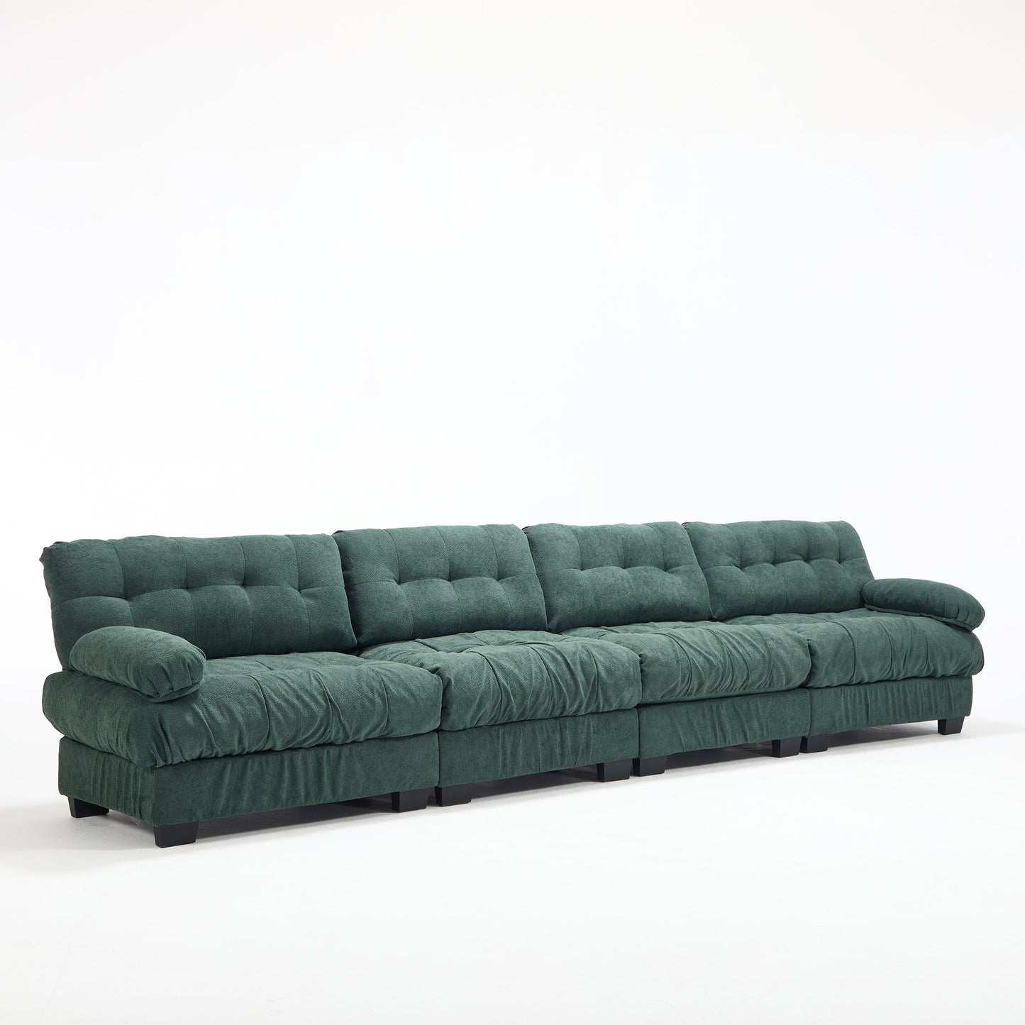 Modular Sectional Sofa Cloud Couch in emerald green velvet, tufted, by HouseOfZazla on Tampa Home & Garden Store