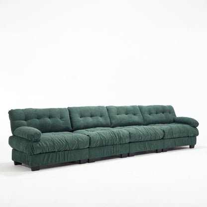 Modular Sectional Sofa Cloud Couch in emerald green velvet, tufted, by HouseOfZazla on Tampa Home & Garden Store