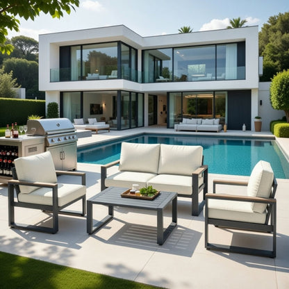 Modern Outdoor Sofa Set with the Coffee Table