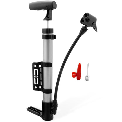 GemGear mini bike pump with mount frame; aluminum inflator with head and 3 adapters on Tampa Home & Garden Store