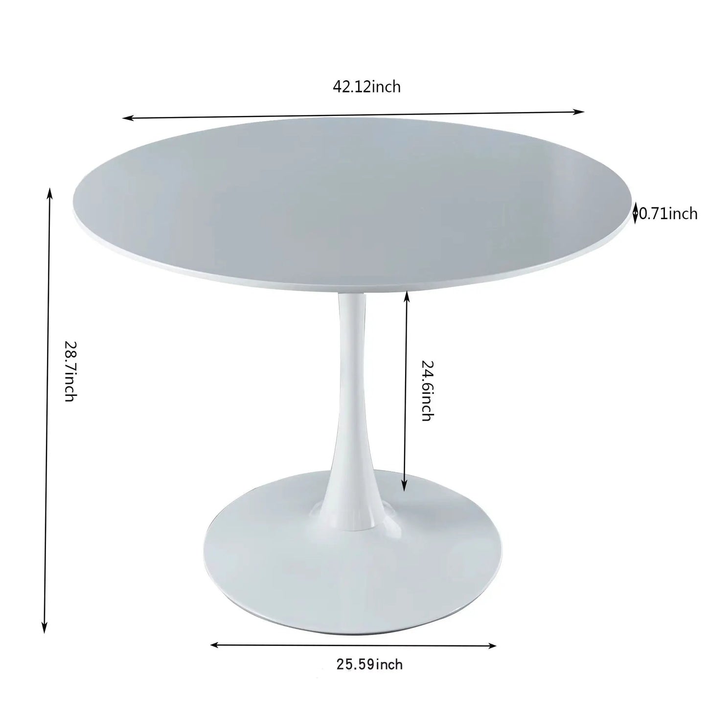 Tulip Special Dining Table white round top on tulip pedestal base Unique Piece Furniture on Tampa Home & Garden Store