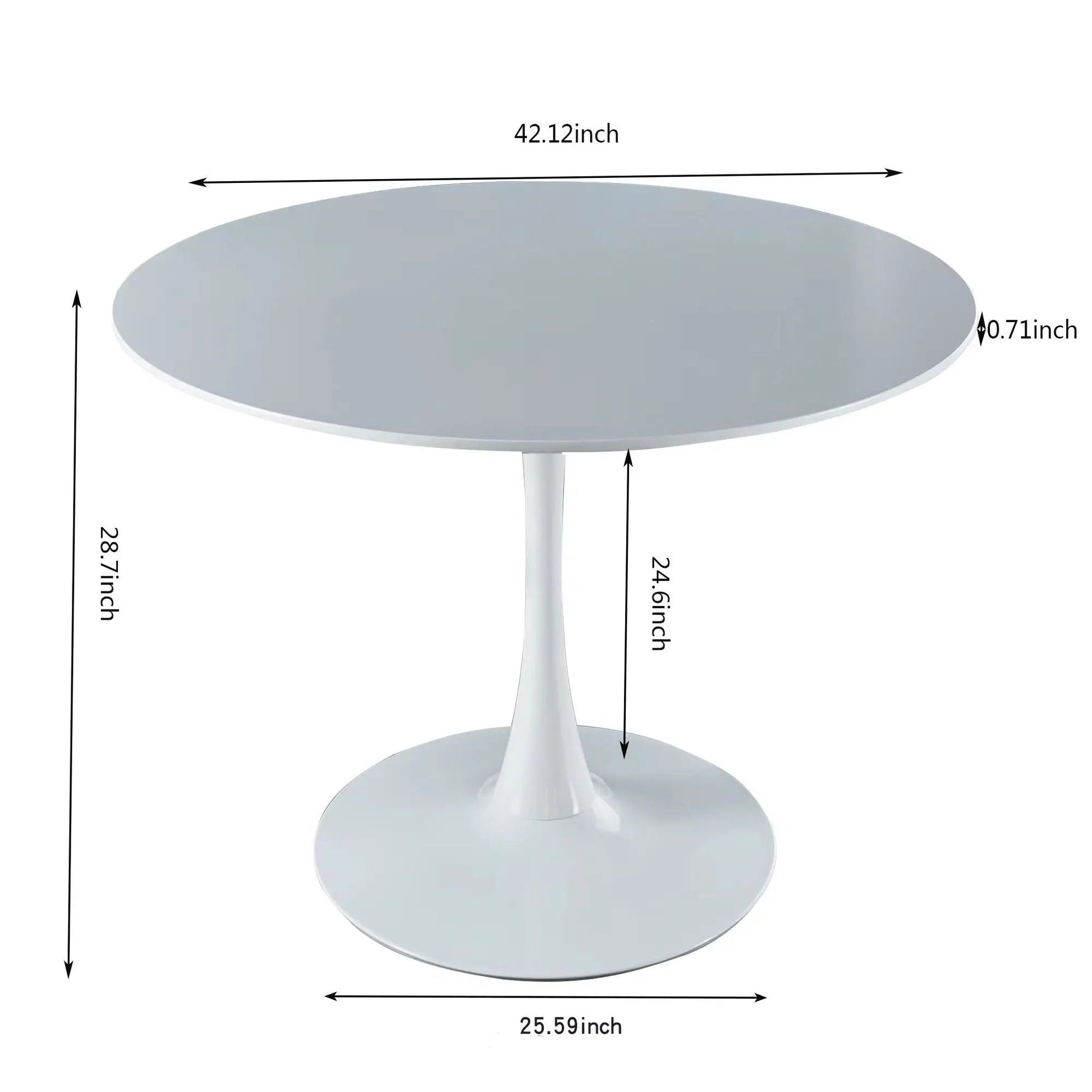 Tulip Special Dining Table white round top on tulip pedestal base Unique Piece Furniture on Tampa Home & Garden Store