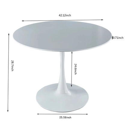 Tulip Special Dining Table white round top on tulip pedestal base Unique Piece Furniture on Tampa Home & Garden Store