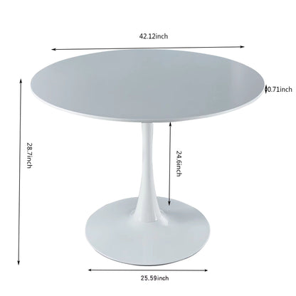 Tulip Special round dining table by HouseOfZazla; pedestal base, white or black top, 25.59 inch on Tampa Home & Garden Store