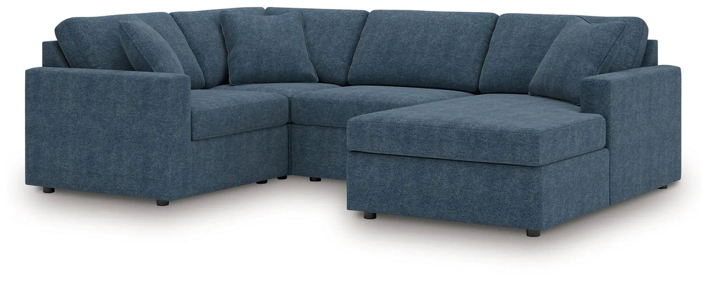 Modmax Ink Sectional blue fabric stationary sectional with chaise Unique Piece Furniture on Tampa Home & Garden Store