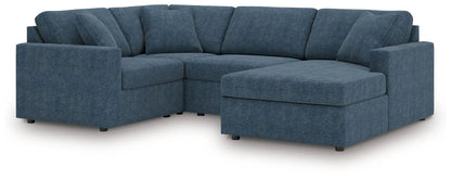Modmax Ink Sectional blue fabric stationary sectional with chaise Unique Piece Furniture on Tampa Home & Garden Store