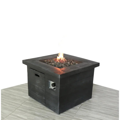 Fibre Reinforced Fire Pit Table charcoal lava rock fill with gas burner by HouseOfZazla on Tampa Home & Garden Store