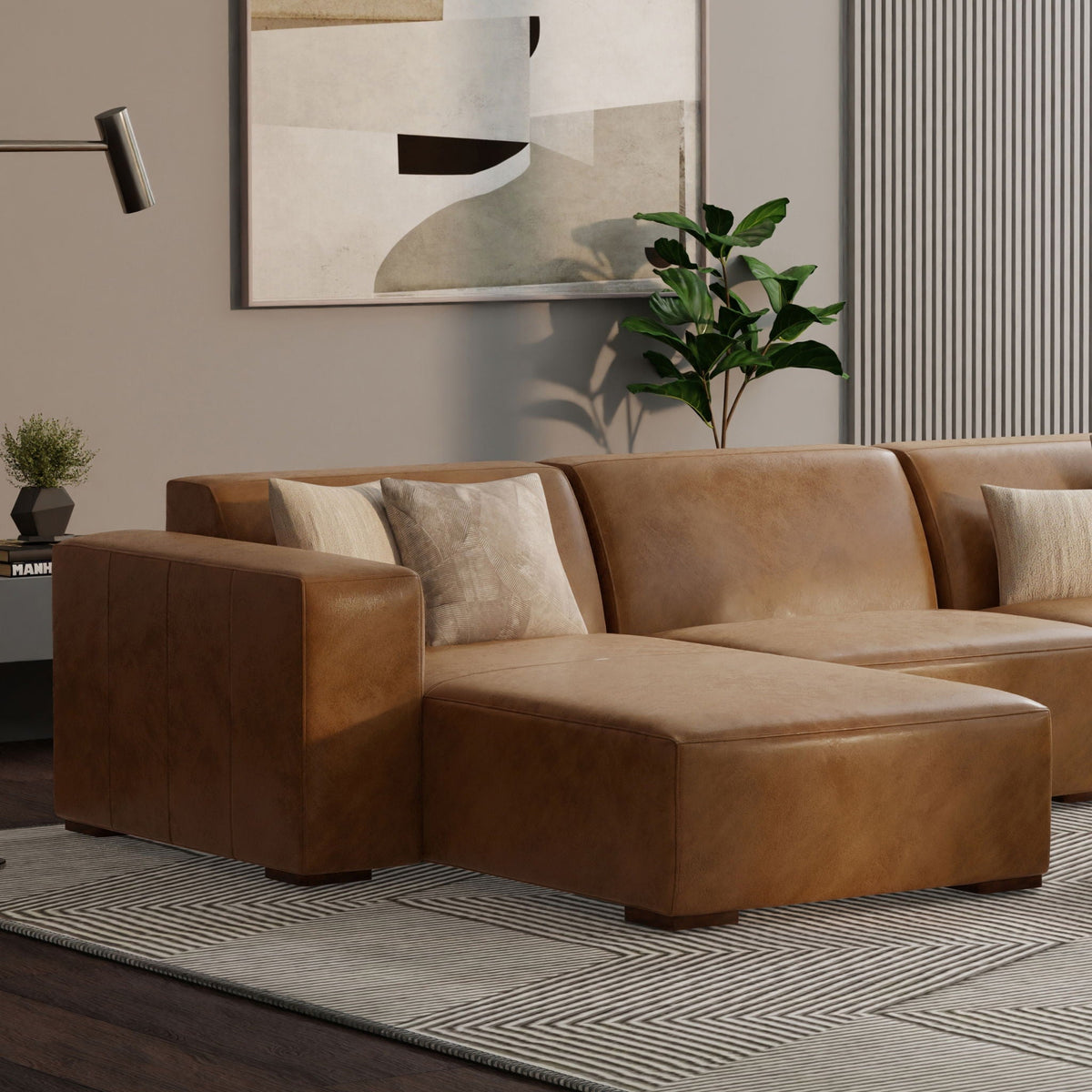 Rex Modern Asymmetrical Chaise Sofa Module