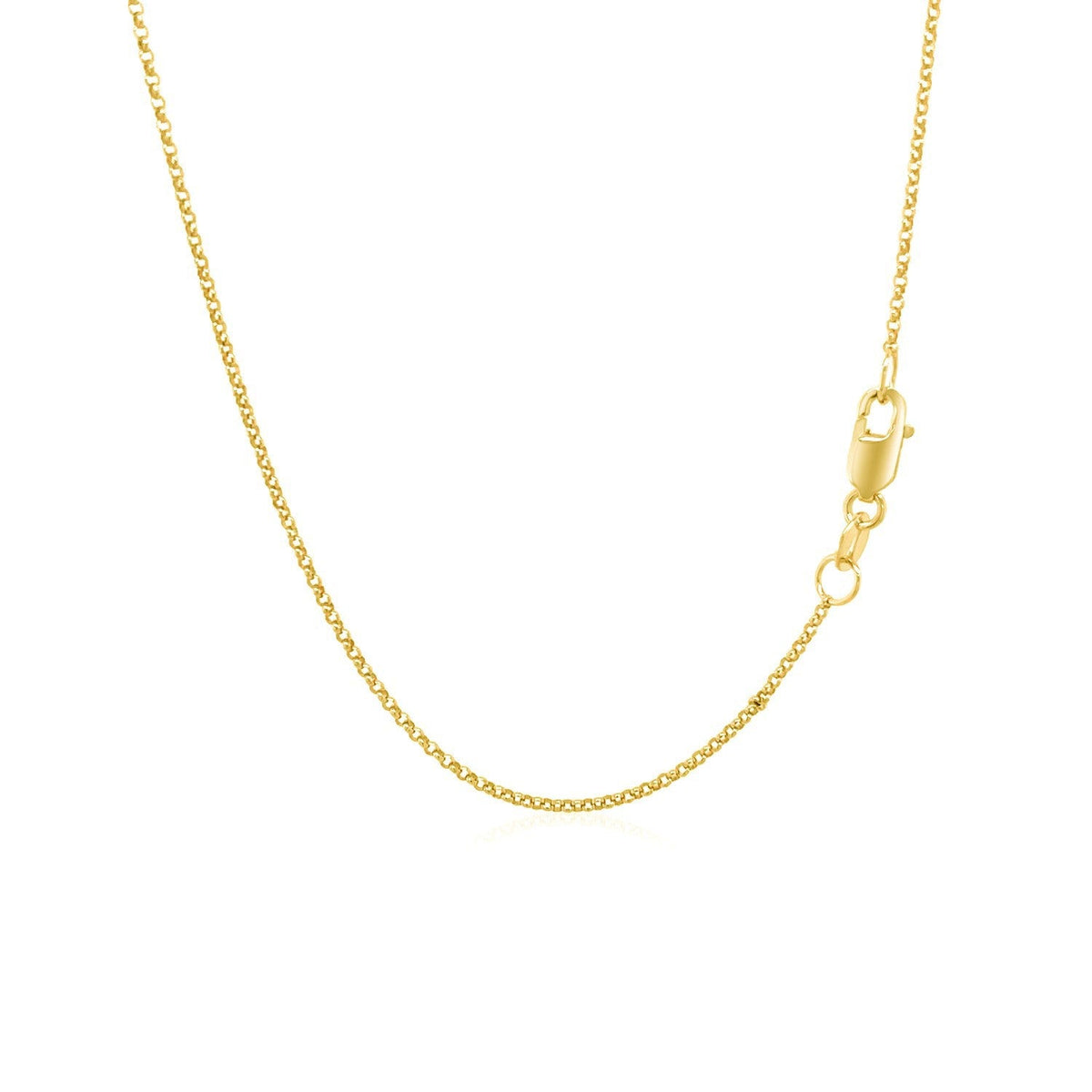 14k yellow gold diamond-cut rolo chain necklace 1.1mm with lobster clasp on Tampa Home & Garden Store