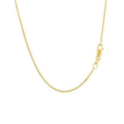 14k yellow gold diamond-cut rolo chain necklace 1.1mm with lobster clasp on Tampa Home & Garden Store