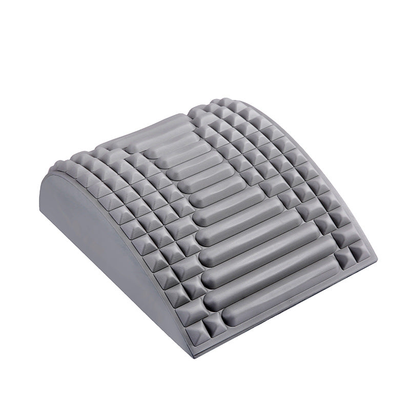 Grey back stretcher pillow with segmented foam ridges for neck and lumbar support massager on Tampa Home & Garden Store