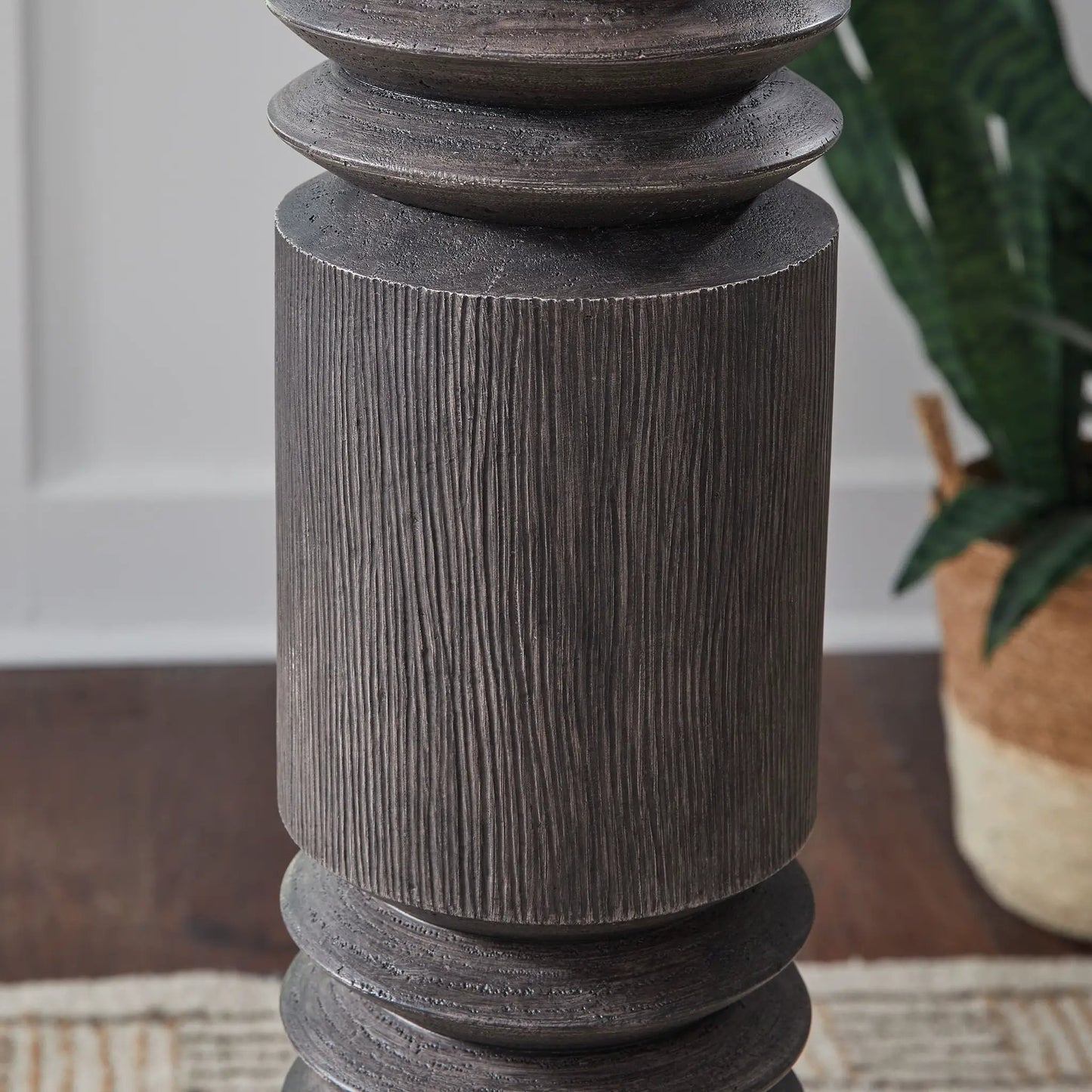 Fainwell Floor Lamp Distressed Black Finish