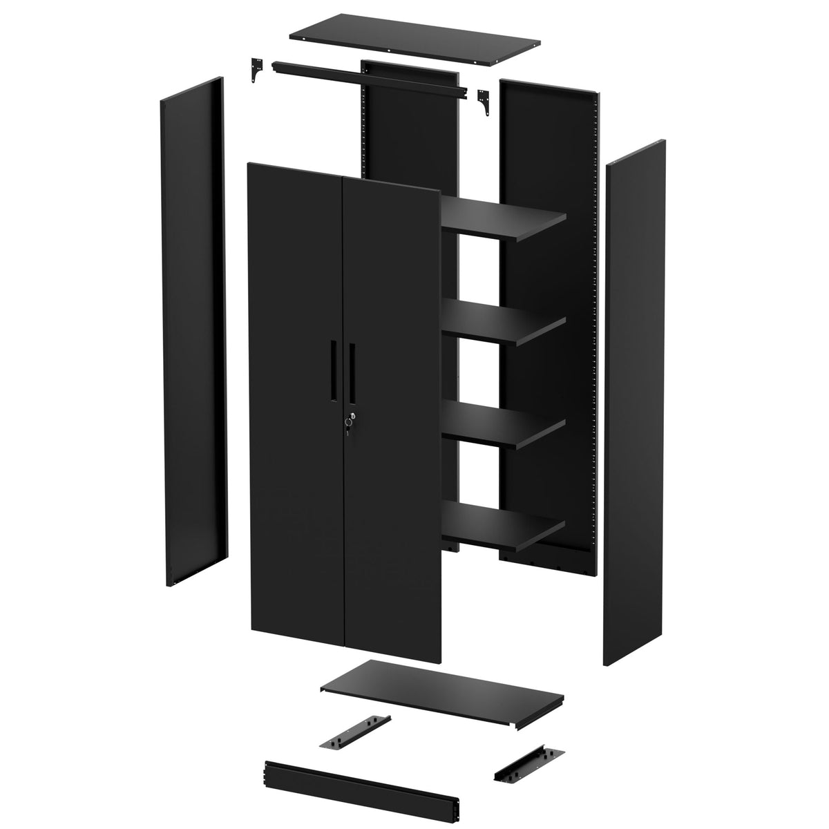 Steel Garage Storage Cabinet with Adjustable Shelves and Lock by HouseOfZazla, black on Tampa Home & Garden Store