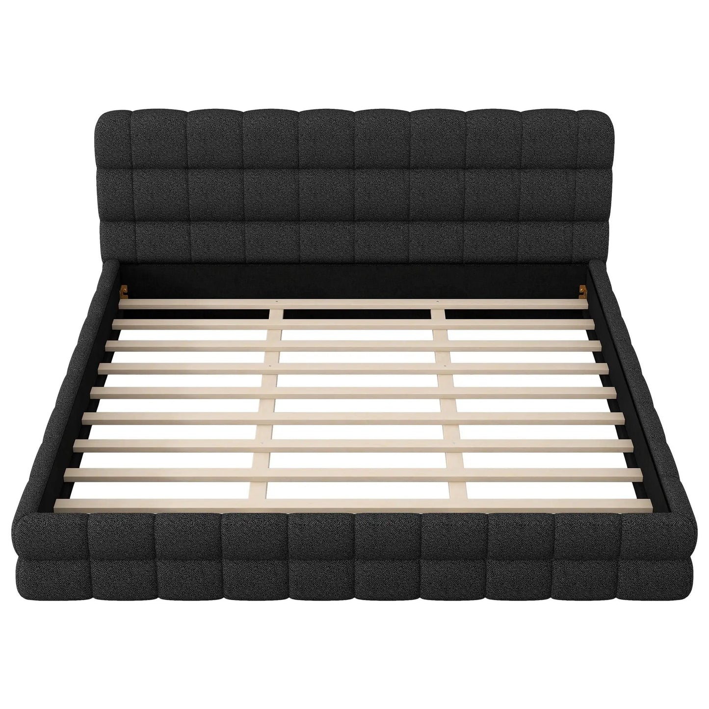 Upholstered Platform Bed with Headboard in dark gray fabric by Unique Piece Furniture on Tampa Home & Garden Store