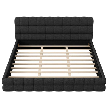 Upholstered Platform Bed with Headboard in dark gray fabric by Unique Piece Furniture on Tampa Home & Garden Store