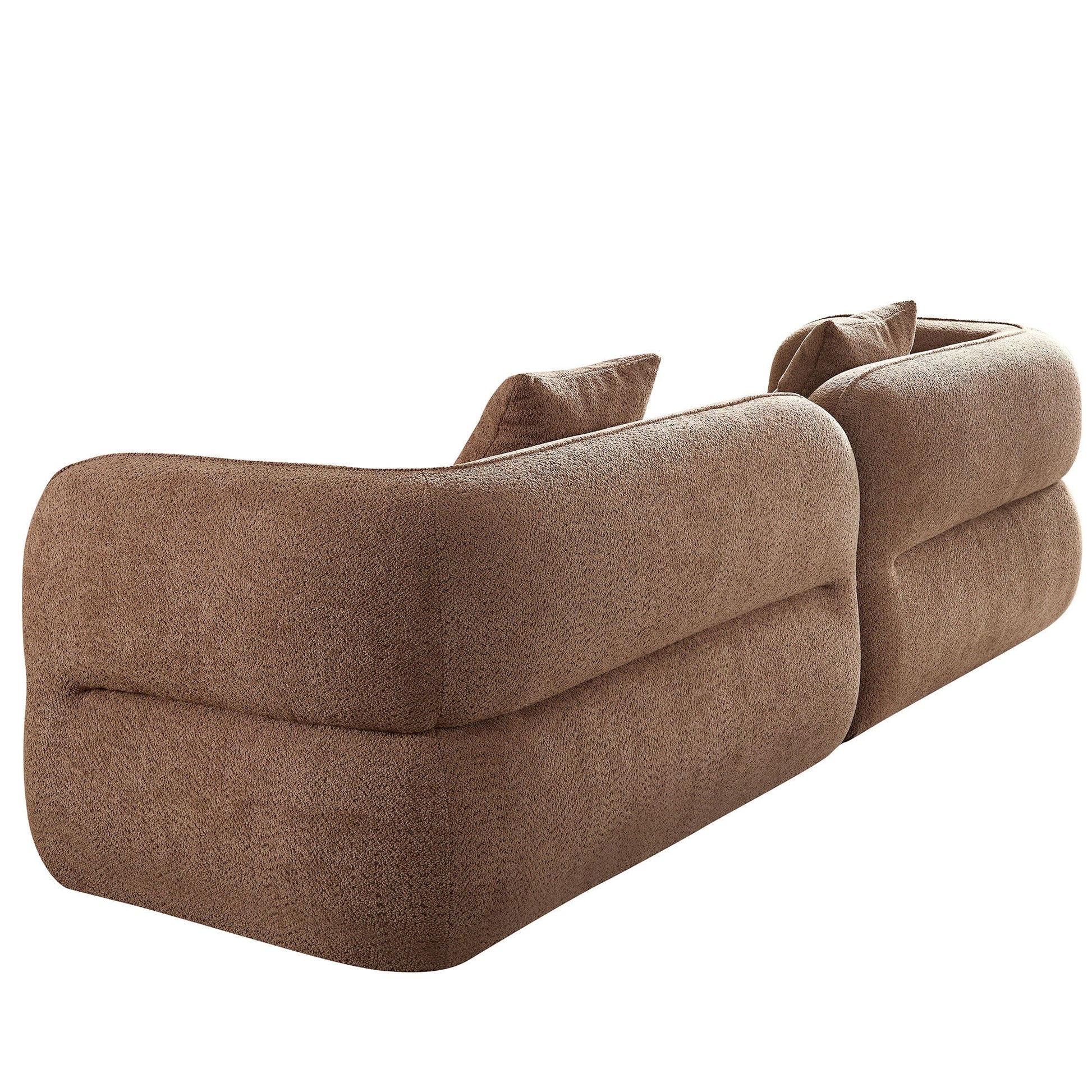 Brown textured sectional sofa with chaise, solid wood frame, high density sponge cushions on Tampa Home & Garden Store