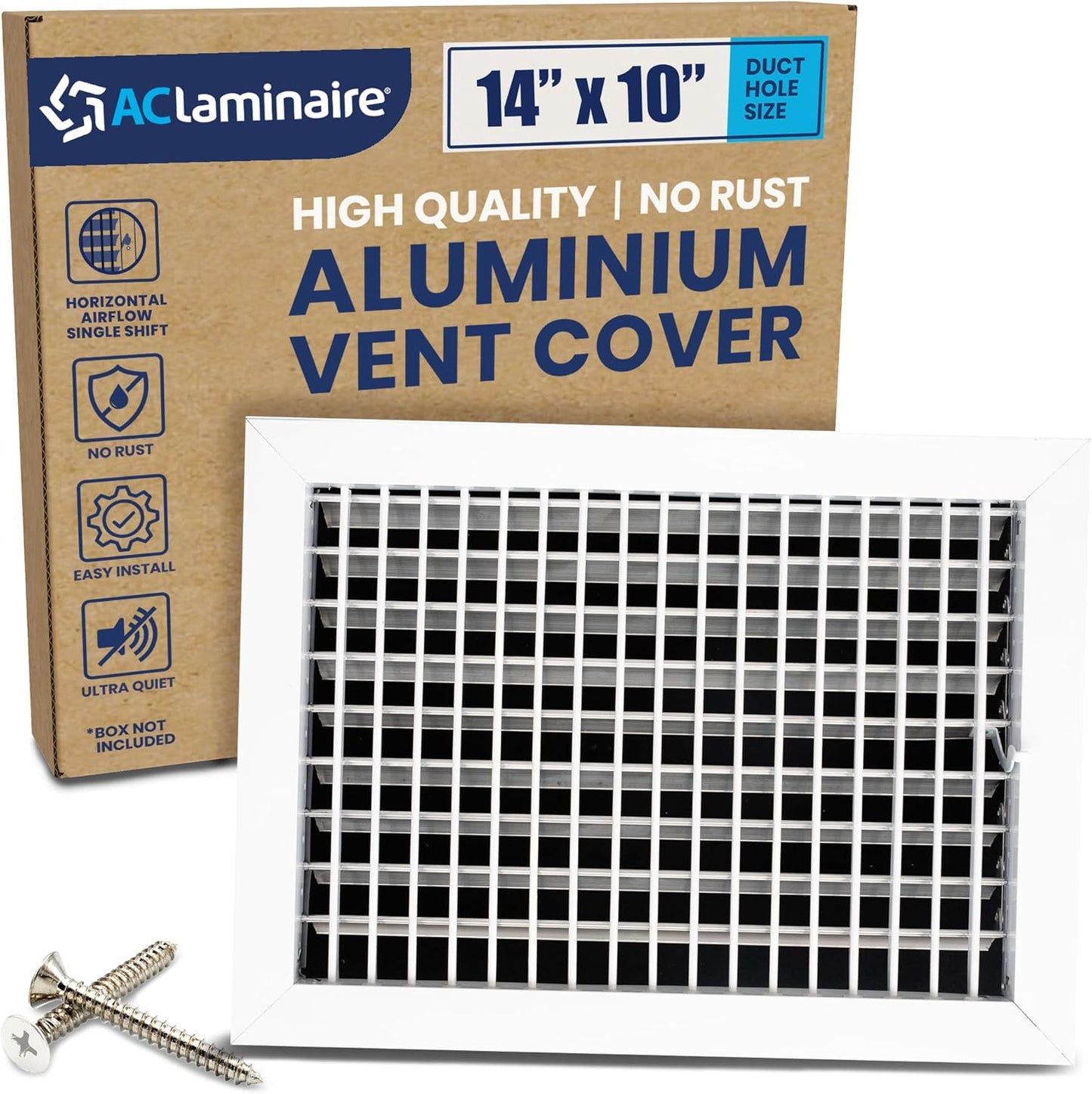 AC Register Vent Cover 14x10, aluminum HVAC grille with louvers, screws included on Tampa Home & Garden Store