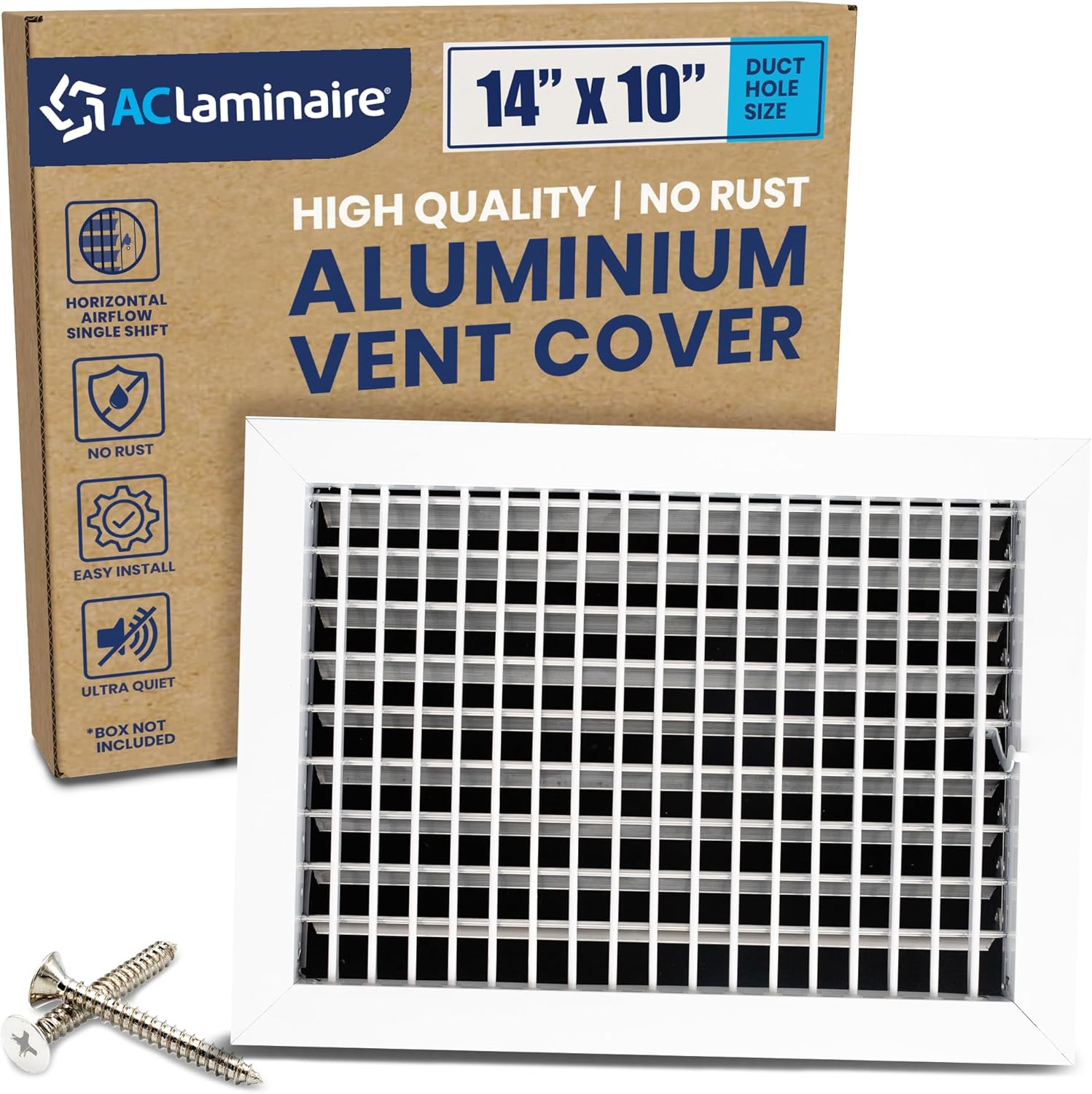 AC Register Vent Cover 14x10, aluminum HVAC grille with louvers, screws included on Tampa Home & Garden Store