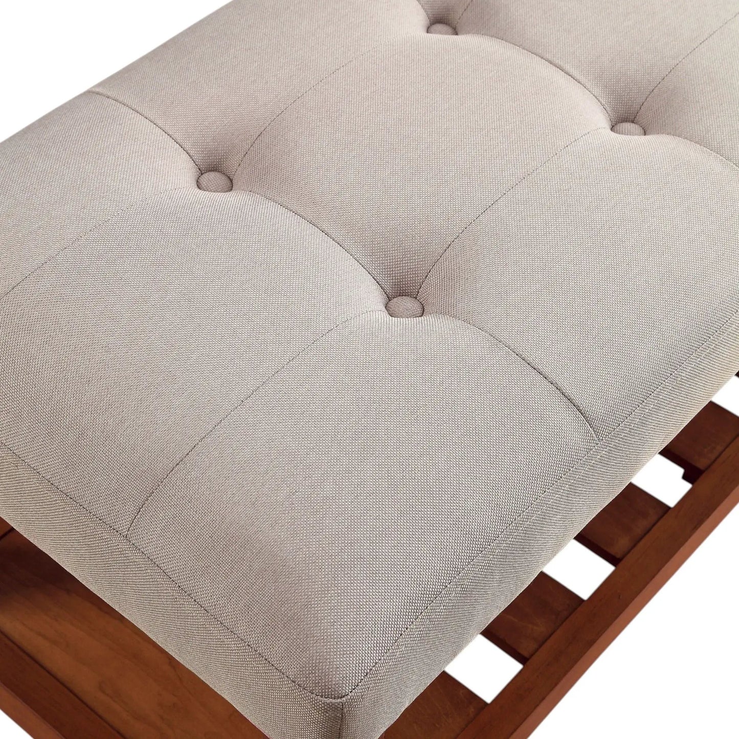 Charla Upholstered Bench with Tufted Fabric Seat