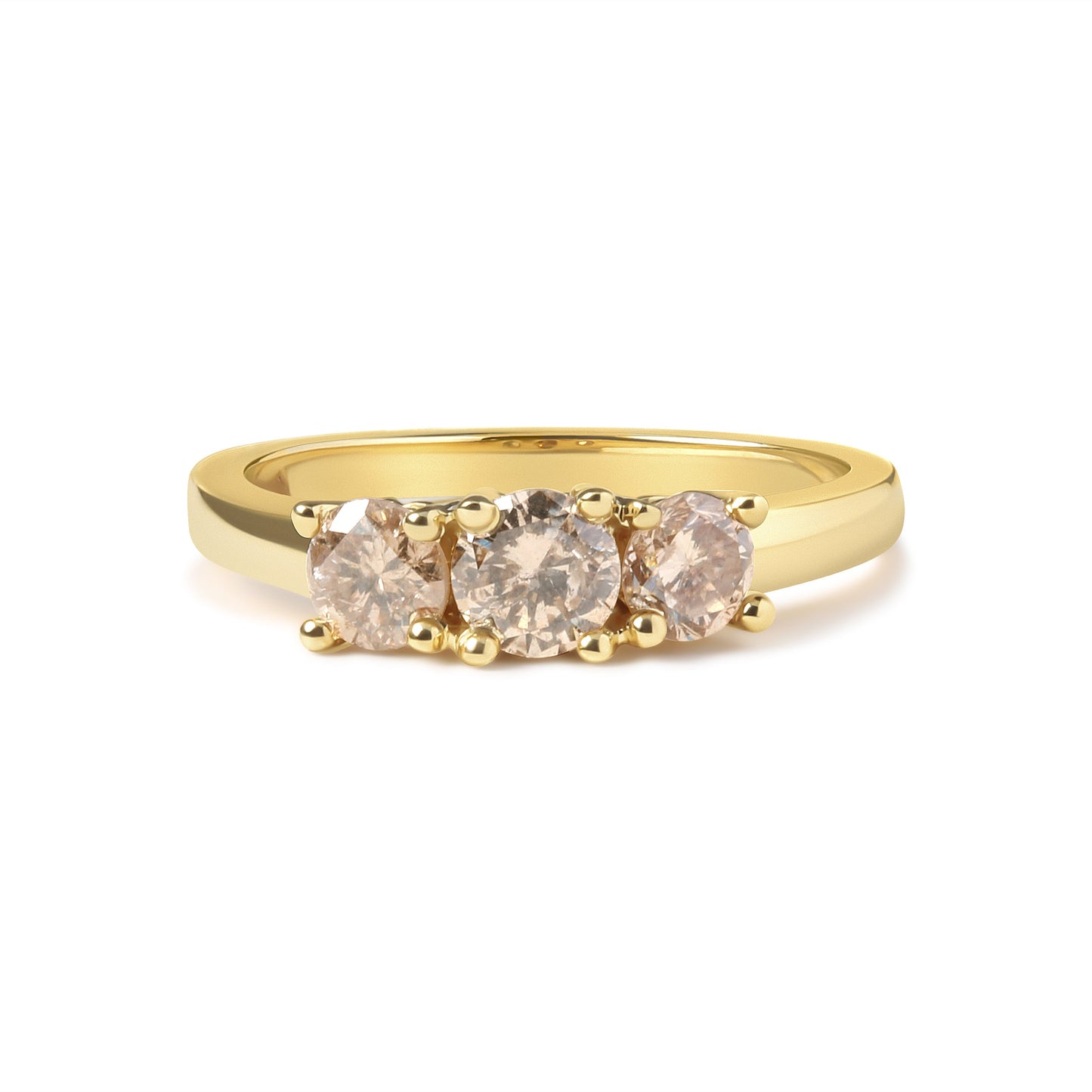 Ring 10K yellow gold 1.00 Cttw champagne diamond 3-stone band, Bids.com size 7 on Tampa Home & Garden Store
