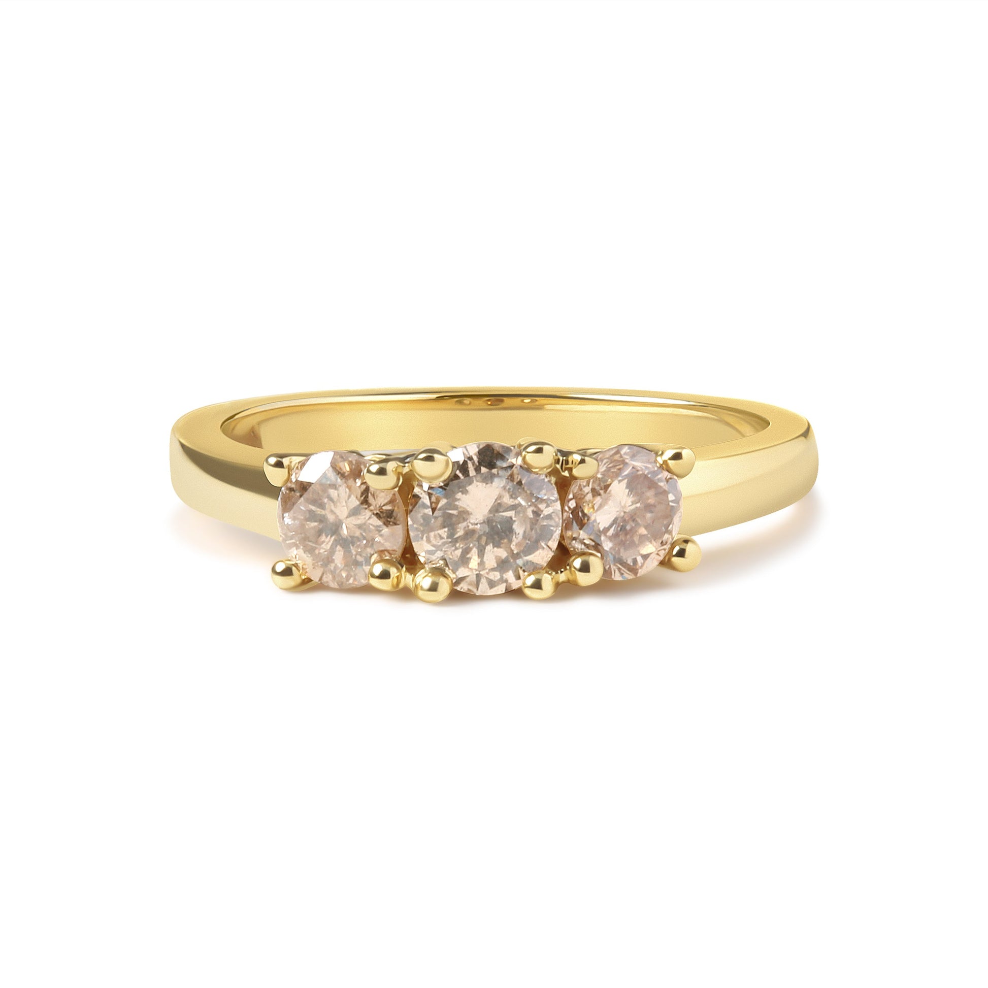 Ring 10K yellow gold 1.00 Cttw champagne diamond 3-stone band, Bids.com size 7 on Tampa Home & Garden Store