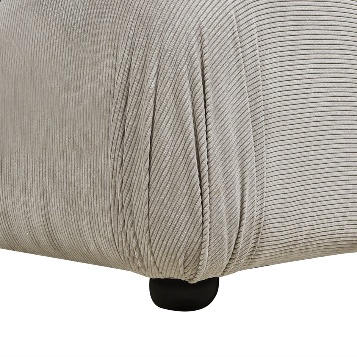 Bubble Modular Modern Cocktail Ottoman in beige corduroy with a dark leg on Tampa Home & Garden Store