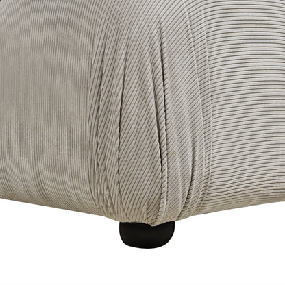 Bubble Modular Modern Cocktail Ottoman in beige corduroy with a dark leg on Tampa Home & Garden Store