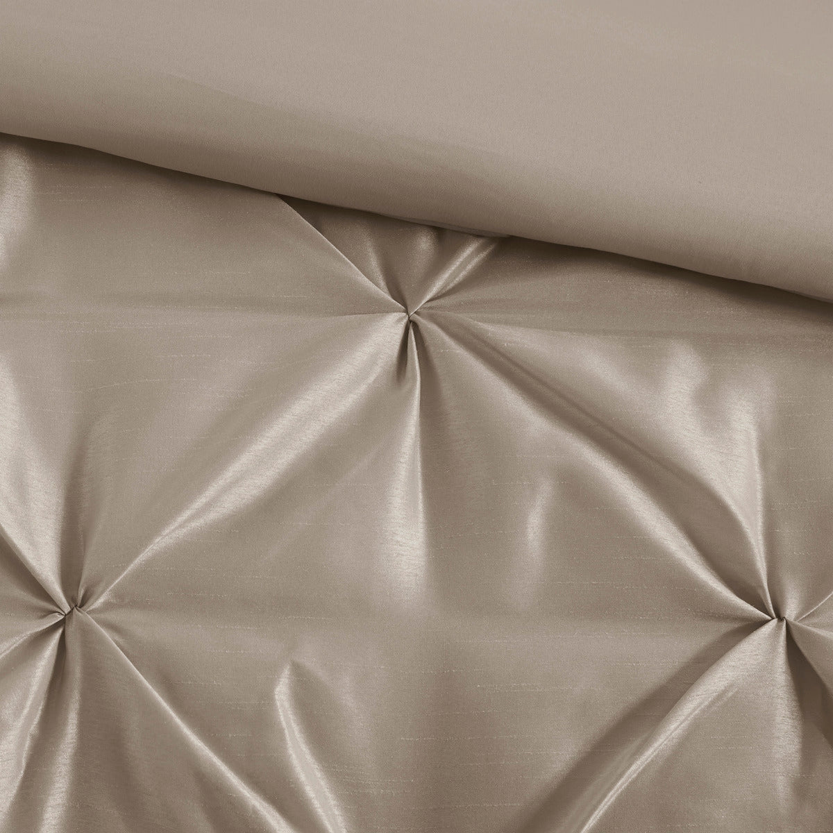 7 Piece Tufted Taupe King Size Comforter Set