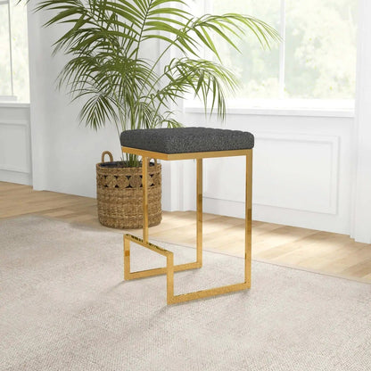 Joel - Mid Century luxury counter stool with black fabric and gold legs on Tampa Home & Garden Store