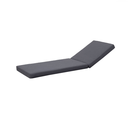 Outdoor lounge chaise set in black acacia wood with water-resistant gray cushions two-piece on Tampa Home & Garden Store
