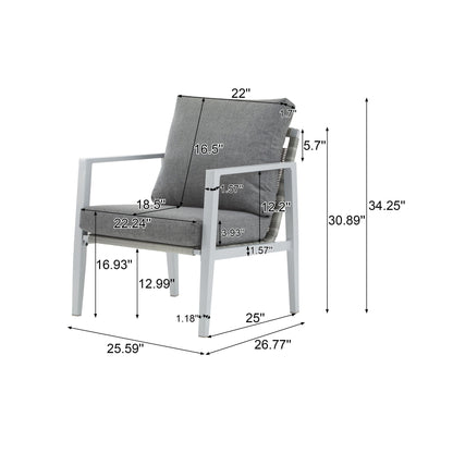 Modern lounge chair with rope accents and grey cushions, HouseOfZazla club chair on Tampa Home & Garden Store
