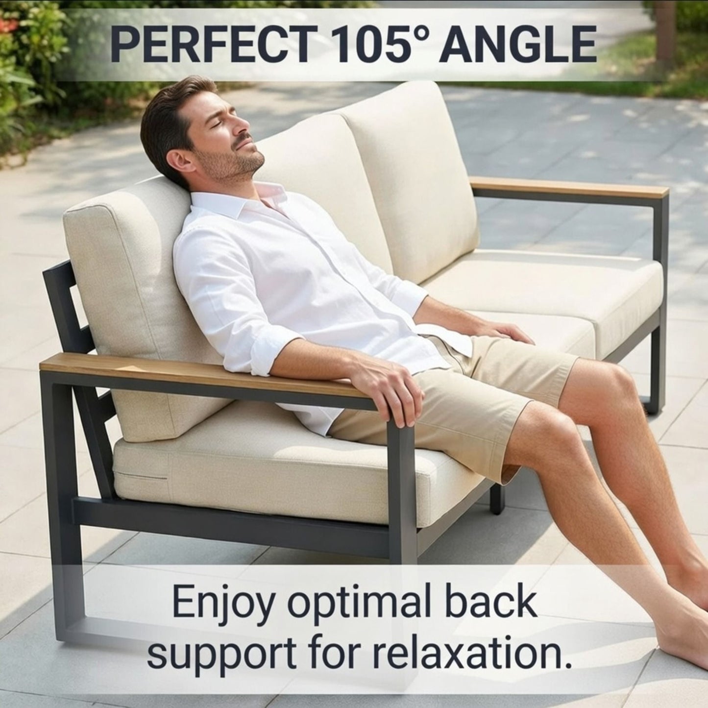 Modern Outdoor Sofa Set with the Coffee Table