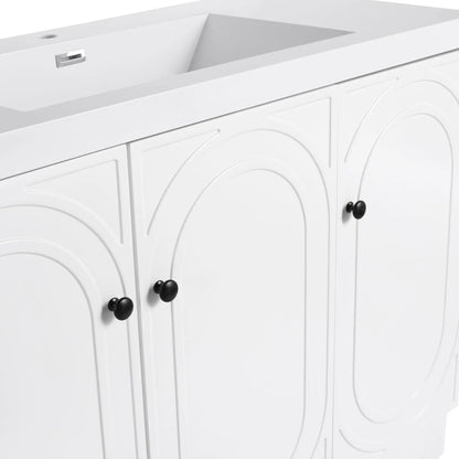 Contemporary Freestanding Vanity With Resin Sink