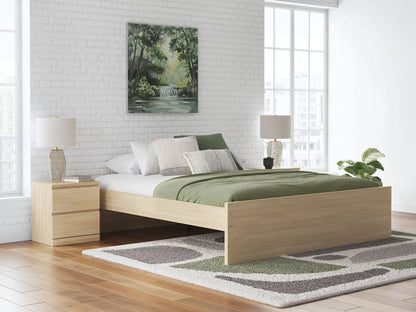 Onita Platform Bed with built-in storage, light oak finish, Unique Piece Furniture on Tampa Home & Garden Store