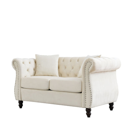 Chesterfield Sofa With Nailhead Trim and Cushions