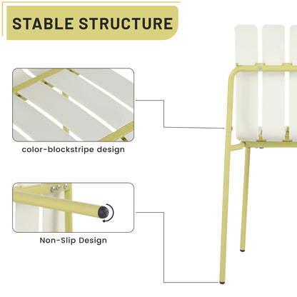 Modern Color Block Outdoor Dining Set with Folding Table - Yellow 5-piece by HouseOfZazla on Tampa Home & Garden Store