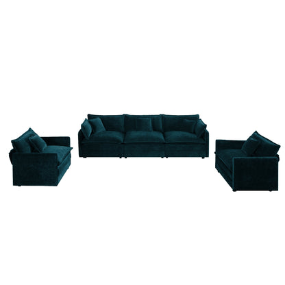 Solid Wood Sofa Set and Two Modern Accent Chairs